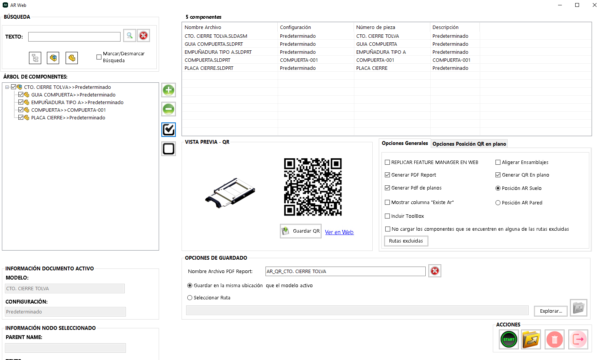 Función Exportar a realidad aumentada de CIMTOOLS para SolidWorks